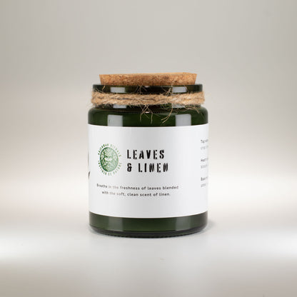 Leaves & Linen Woodwick Soy Candle - Crystal Nest
