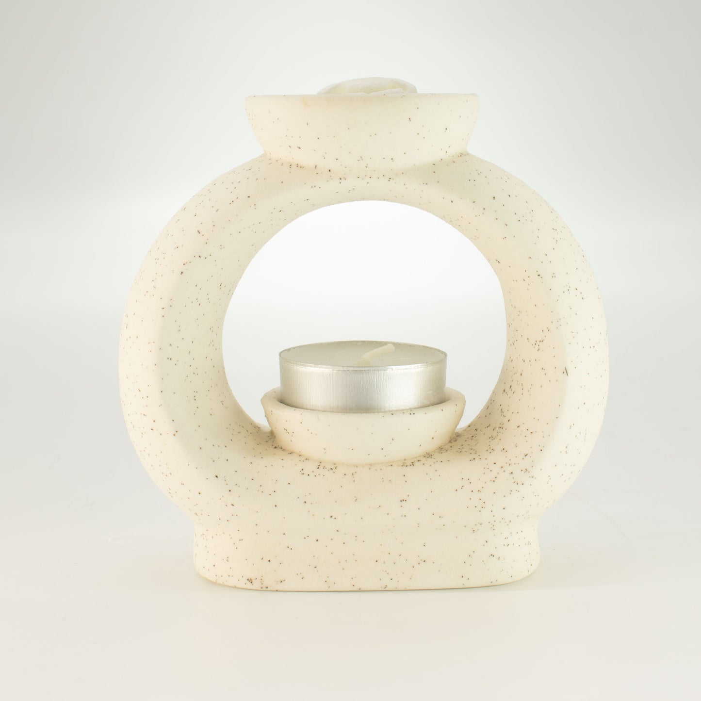 Speckled Off-White Ceramic Oil Burner | Zen Wax Melt & Essential Oil Burner - Crystal Nest