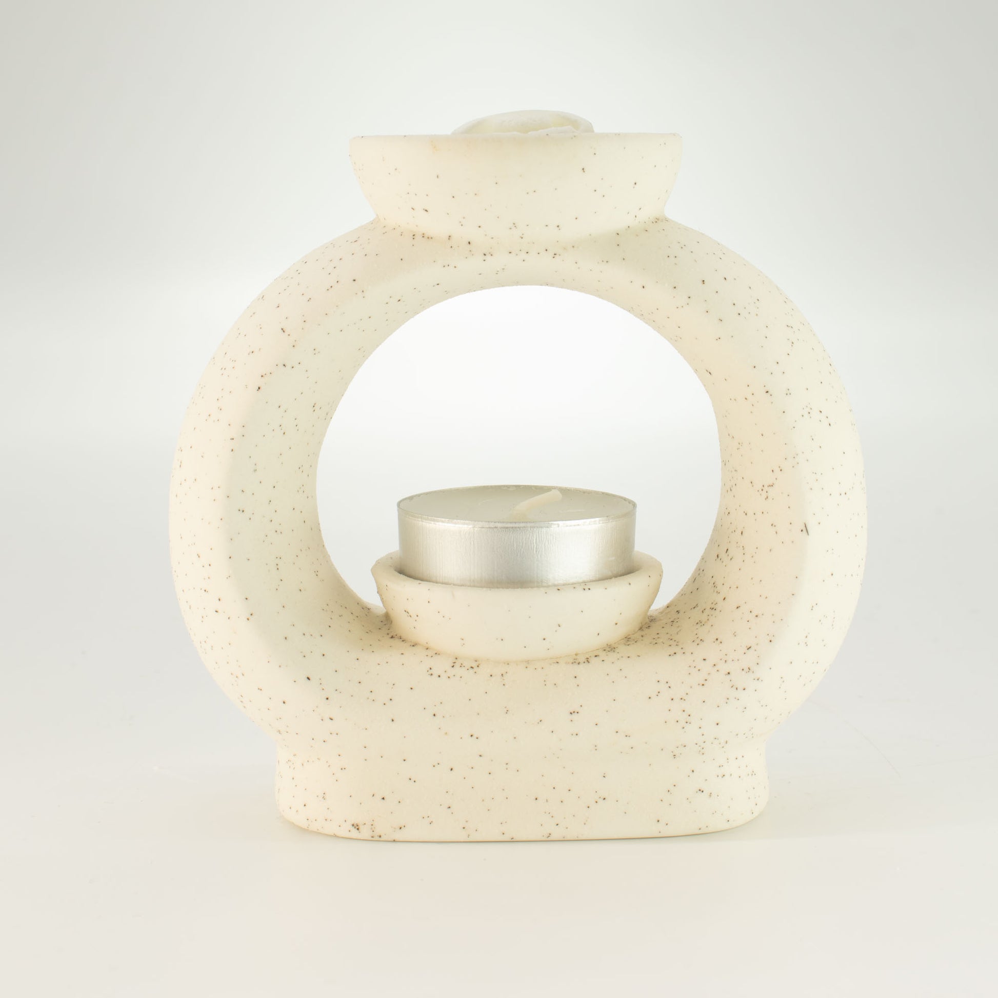 Speckled Off-White Ceramic Oil Burner | Zen Wax Melt & Essential Oil Burner - Crystal Nest