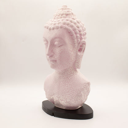 Serenity Buddha Glow Lamp – Cherry Pink Crackle - Crystal Nest