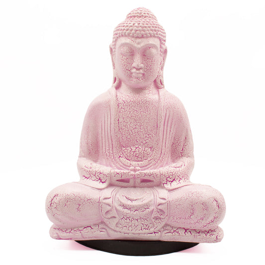 Zen Buddha Glow Lamp – Cherry Pink Crackle - Crystal Nest