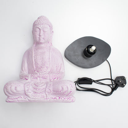 Zen Buddha Glow Lamp – Cherry Pink Crackle - Crystal Nest