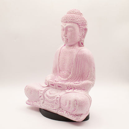 Zen Buddha Glow Lamp – Cherry Pink Crackle - Crystal Nest