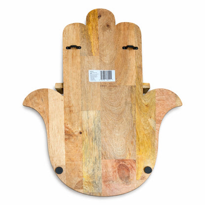 Hamsa Hand Wooden Wall Shelf - Crystal Nest