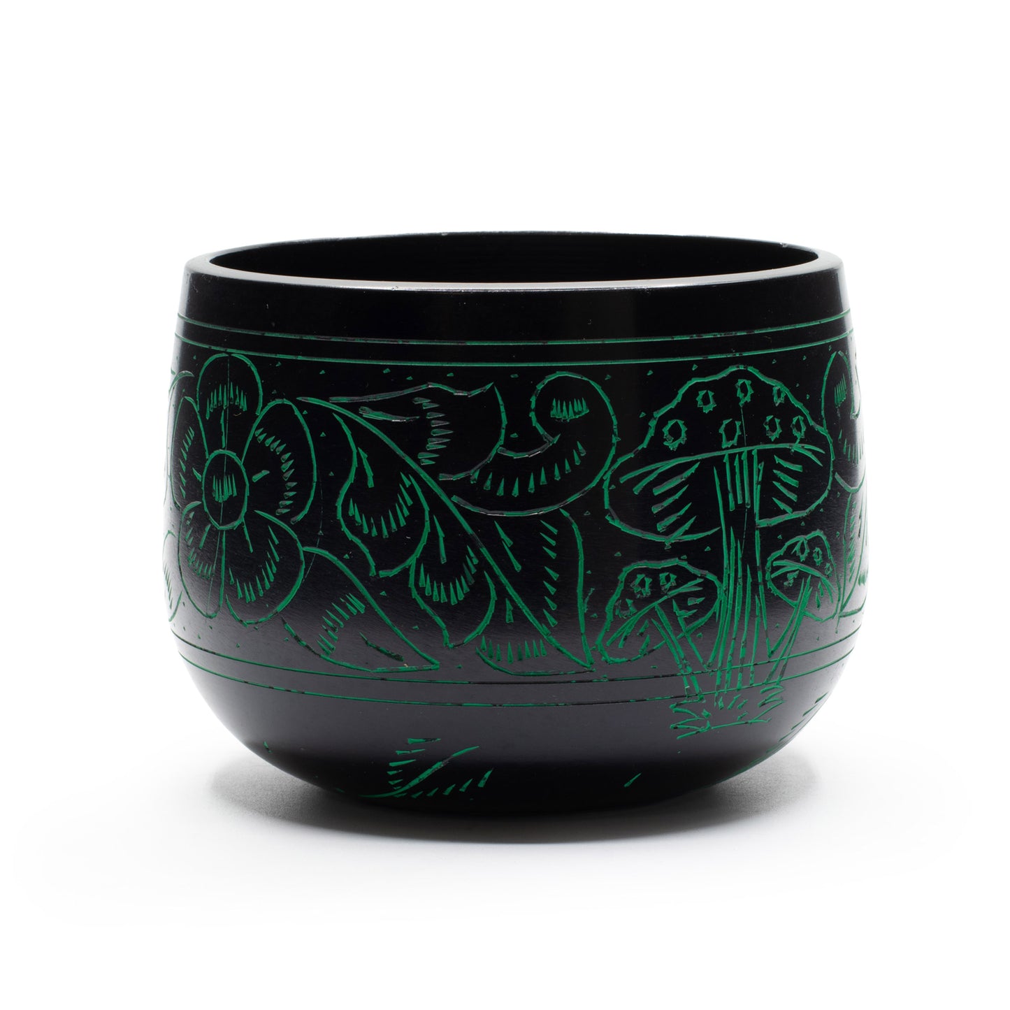 Magic Green Mushroom Cauldron Singing Bowl 15cm | Meditation Bowl with Striker - Crystal Nest