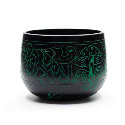 Magic Green Mushroom Cauldron Singing Bowl 15cm | Meditation Bowl with Striker - Crystal Nest