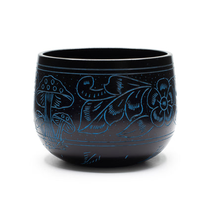Magic Blue Mushroom Cauldron Singing Bowl 15cm | Meditation Bowl with Optional Striker - Crystal Nest