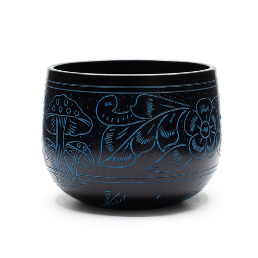 Magic Blue Mushroom Cauldron Singing Bowl 15cm | Meditation Bowl with Optional Striker - Crystal Nest