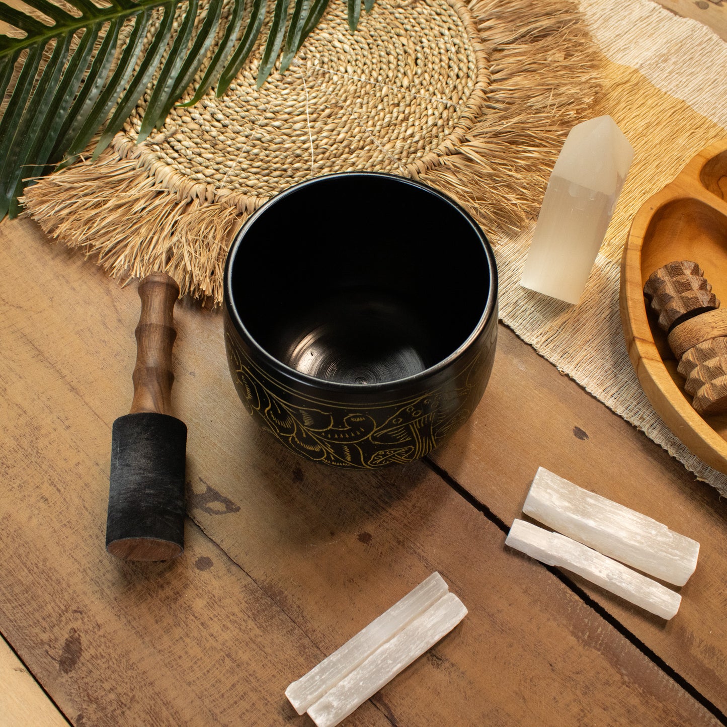 Magic Gold Mushroom Cauldron Singing Bowl 15cm | Meditation Bowl with Optional Striker - Crystal Nest
