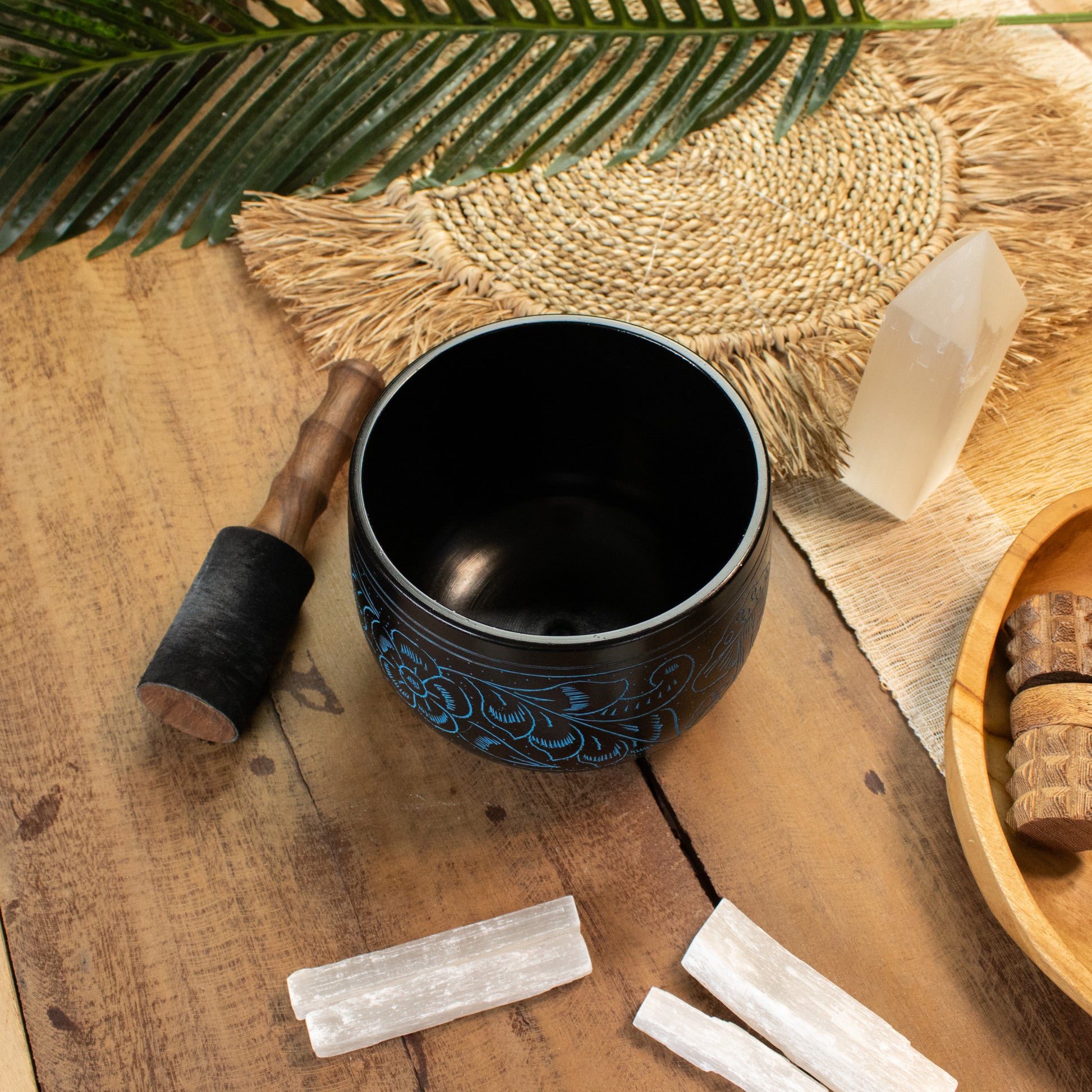 Magic Blue Mushroom Cauldron Singing Bowl 15cm | Meditation Bowl with Optional Striker - Crystal Nest
