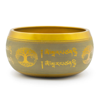 Buddha Tree of Life Singing Bowl | Large Aluminium Meditation Bowl