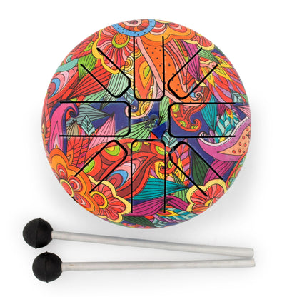 Psychedelic Bloom Hapi Steel Tongue Drum | Small - Crystal Nest