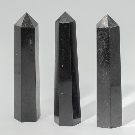 Large Black Tourmaline Obelisk Point | Protection & Grounding Crystal Tower