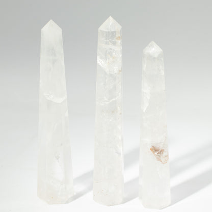 Large Rock Crystal Obelisk Point | Clarity & Energy Crystal Tower