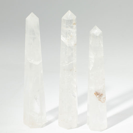 Large Rock Crystal Obelisk Point | Clarity & Energy Crystal Tower