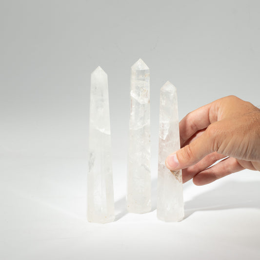 Large Rock Crystal Obelisk Point | Clarity & Energy Crystal Tower