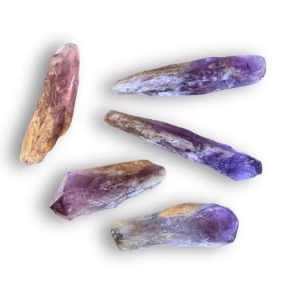 Elestial Amethyst Crystal Points | Set of 5 - Crystal Nest