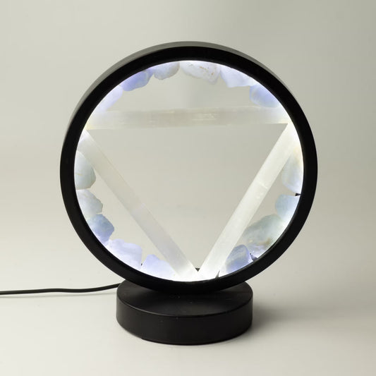 Aquamarine & Selenite Water Element USB Lamp