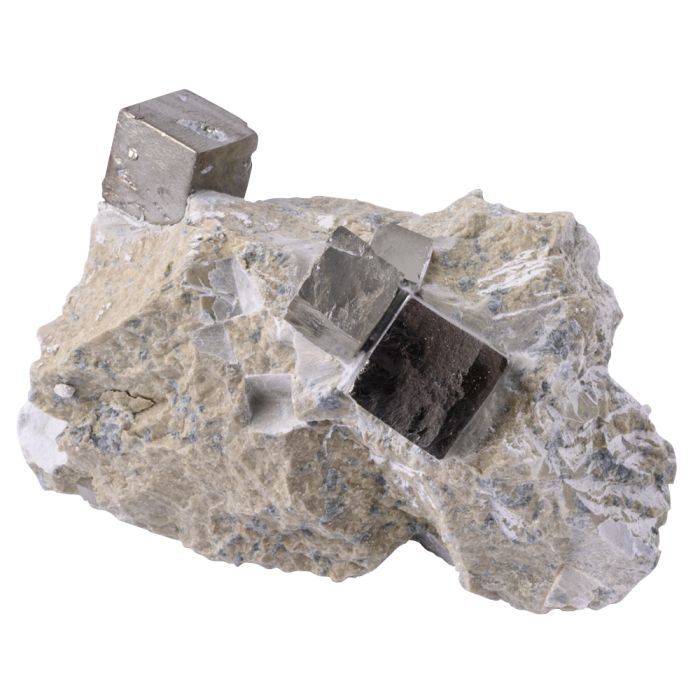 Pyrite Cubes in Matrix