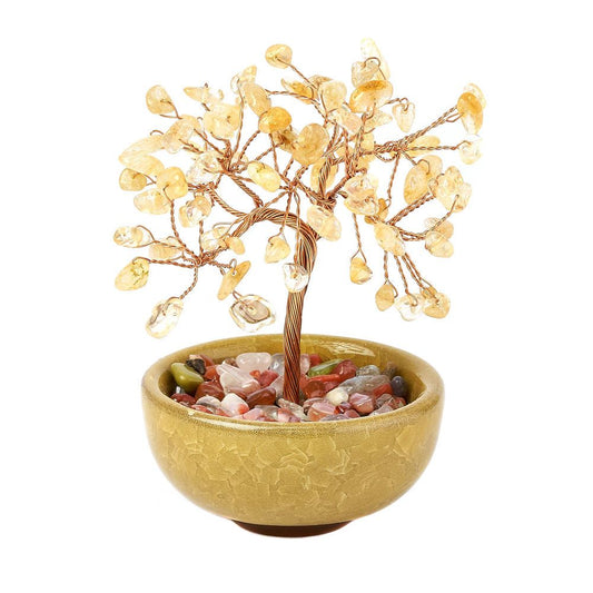 Citrine Gemstone Tree in Ceramic Cup