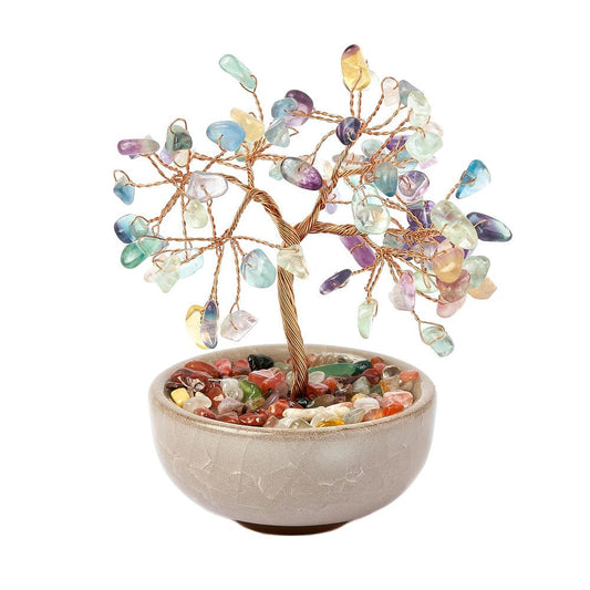 Rainbow Fluorite Gemstone Tree in Ceramic Cup - Crystal Nest