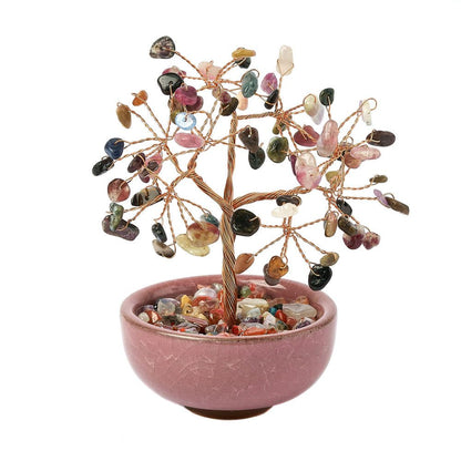 Multi-Tourmaline Gemstone Tree in Ceramic Cup - Crystal Nest