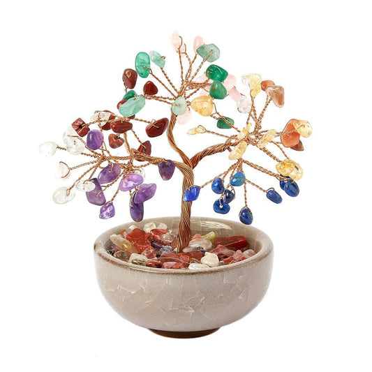 Mixed Gemstone Tree in Ceramic Cup - Crystal Nest