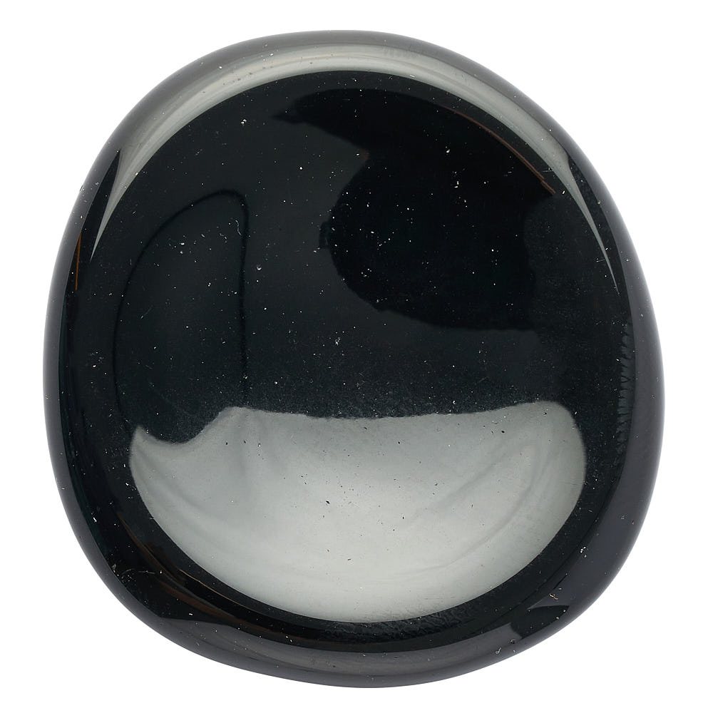 Black Obsidian Worry Stone | Polished Protection Palm Crystal