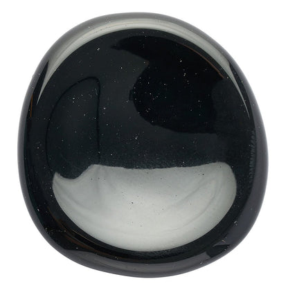 Black Obsidian Worry Stone | Polished Protection Palm Crystal