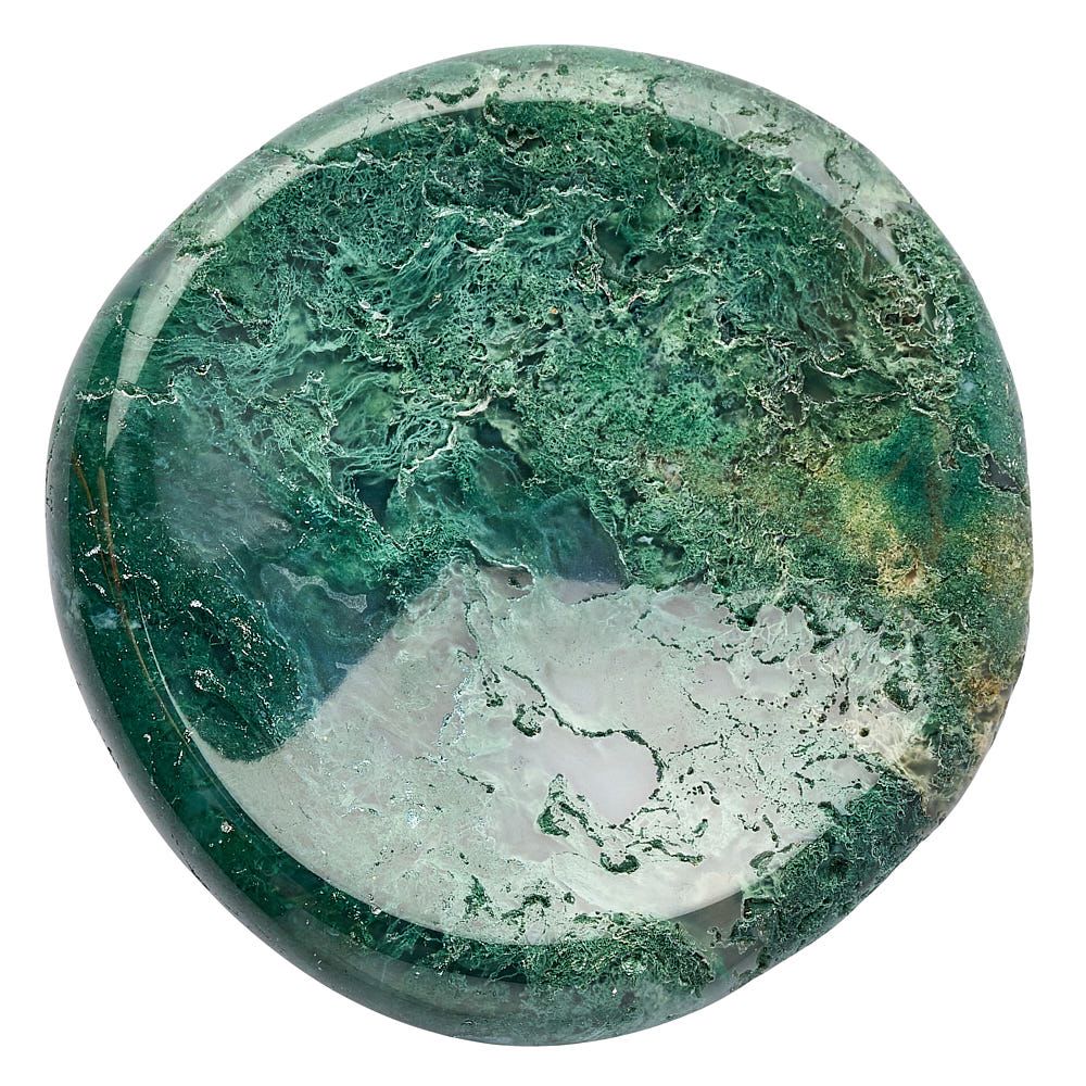 Moss Agate Freeform Worry Stone - Crystal Nest