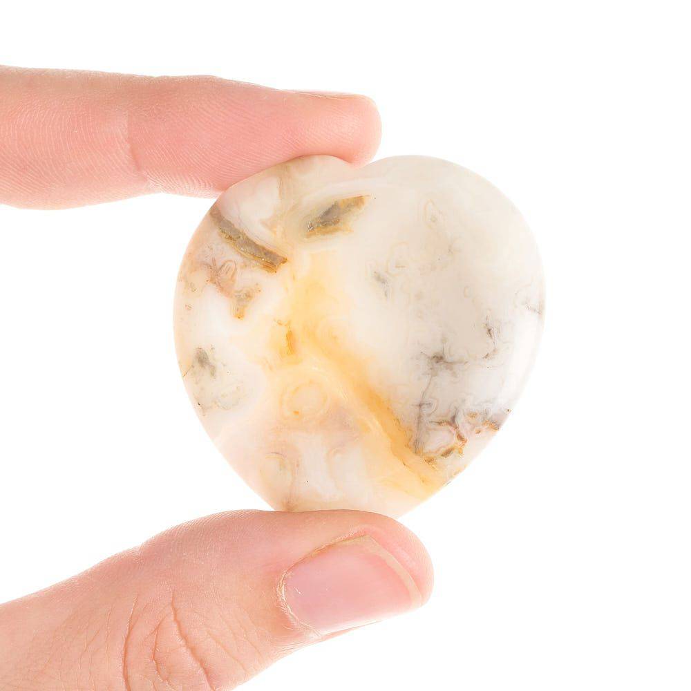 Crazy Lace Agate Heart Thumb Stone - Crystal Nest
