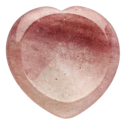 Strawberry Quartz Heart Thumb Stone - Crystal Nest
