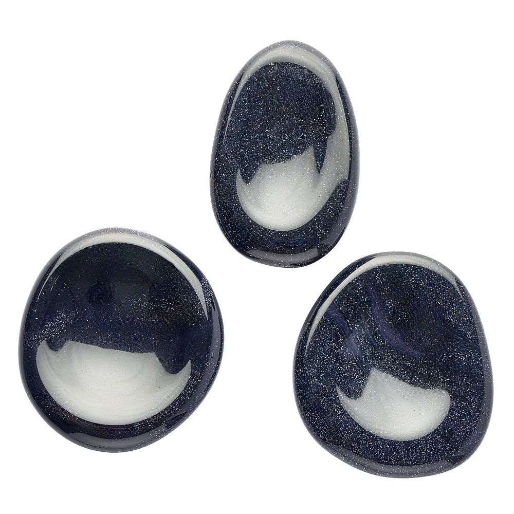 Blue Goldstone Worry Stone - Crystal Nest