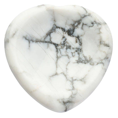 Howlite Heart Thumb Stone - Crystal Nest