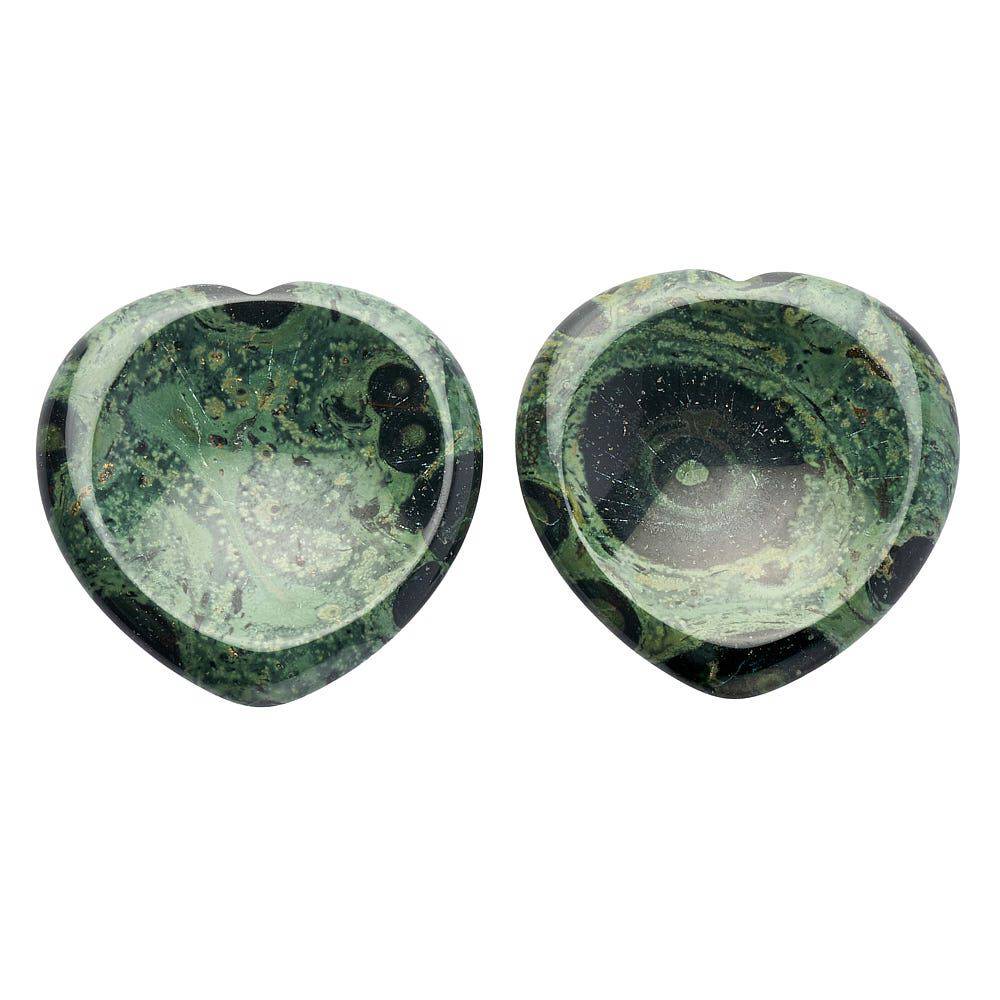 Kambaba Jasper Heart Thumb Stone - Crystal Nest