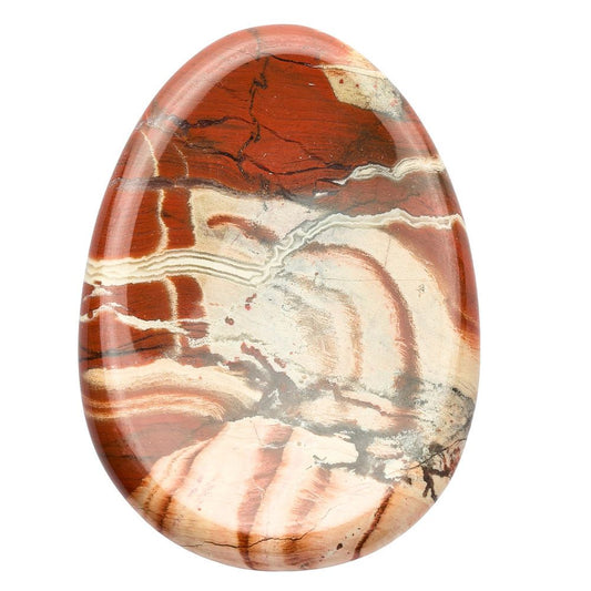Red Silver Leaf Jasper Worry Stone - Crystal Nest