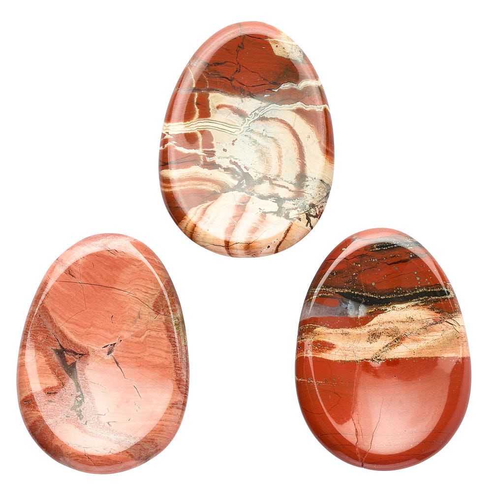 Red Silver Leaf Jasper Worry Stone - Crystal Nest