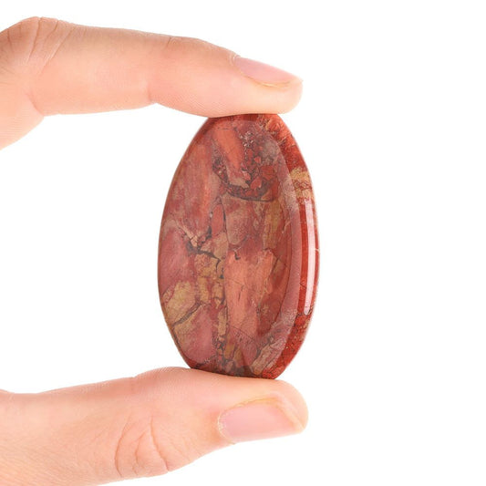 Red Silver Leaf Jasper Worry Stone - Crystal Nest