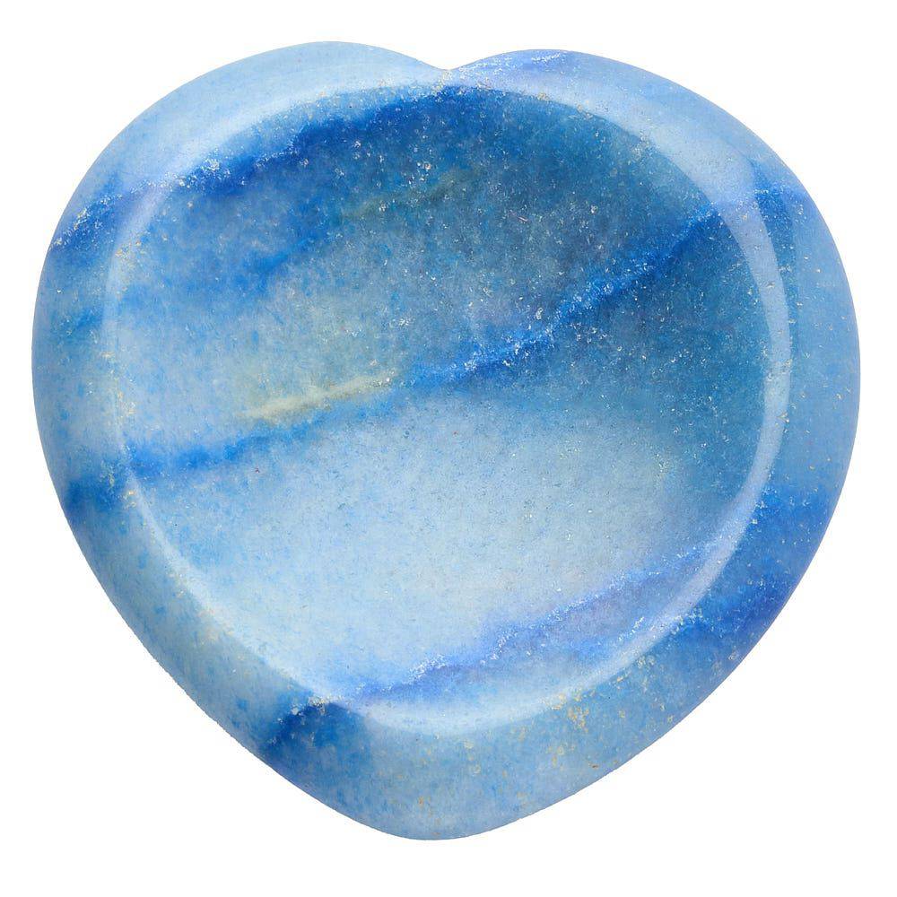 Blue Quartz Heart Thumb Stone - Crystal Nest
