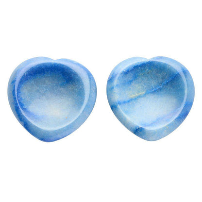 Blue Quartz Heart Thumb Stone - Crystal Nest