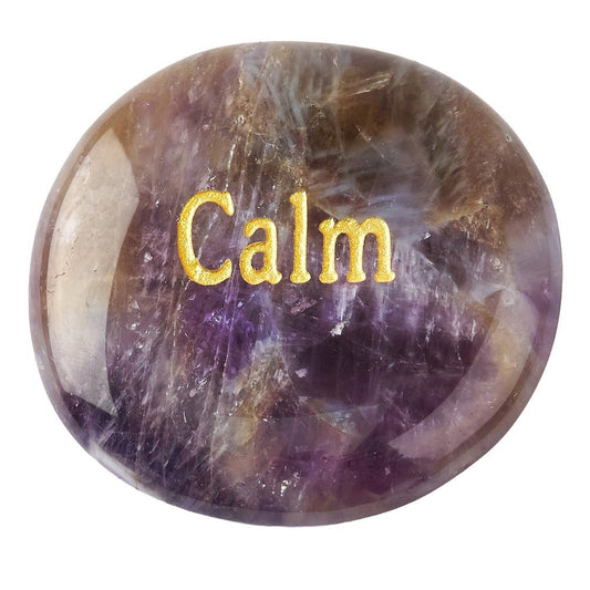 Dream Amethyst Worry Stone “Calm” | Anxiety Relief Crystal & Smooth Thumb Stone - Crystal Nest