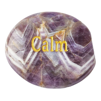Dream Amethyst Worry Stone “Calm” | Anxiety Relief Crystal & Smooth Thumb Stone - Crystal Nest