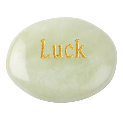 New Jade Worry Stone “Luck” | Positivity & Good Fortune Crystal