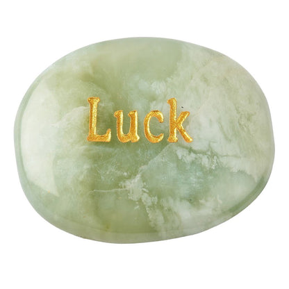 New Jade Worry Stone “Luck” | Positivity & Good Fortune Crystal
