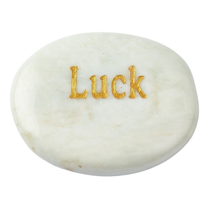 New Jade Worry Stone “Luck” | Positivity & Good Fortune Crystal