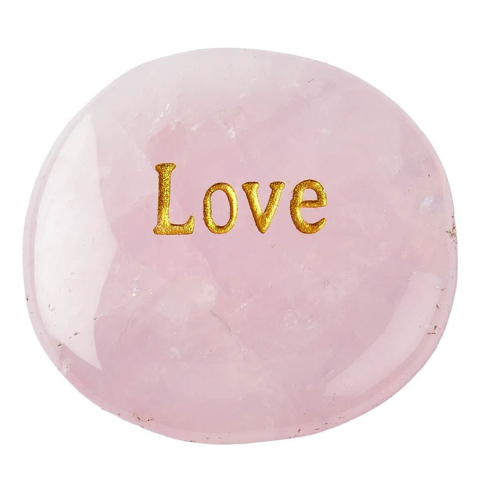 Rose Quartz Worry Stone "Love" | Self Love & Heart Healing Crystal - Crystal Nest