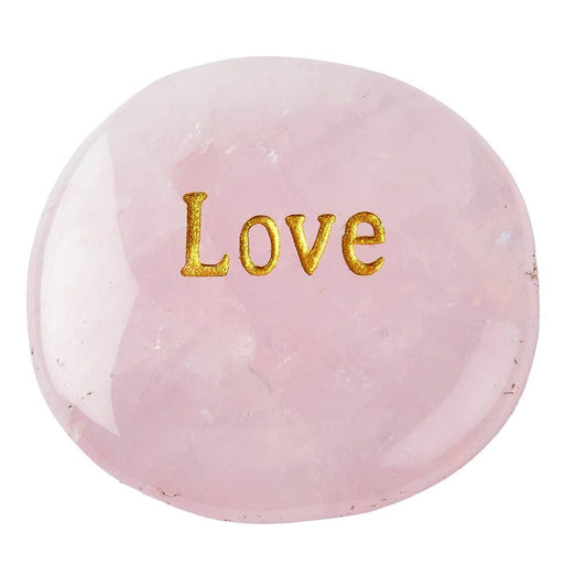 Rose Quartz Worry Stone "Love" | Self Love & Heart Healing Crystal - Crystal Nest
