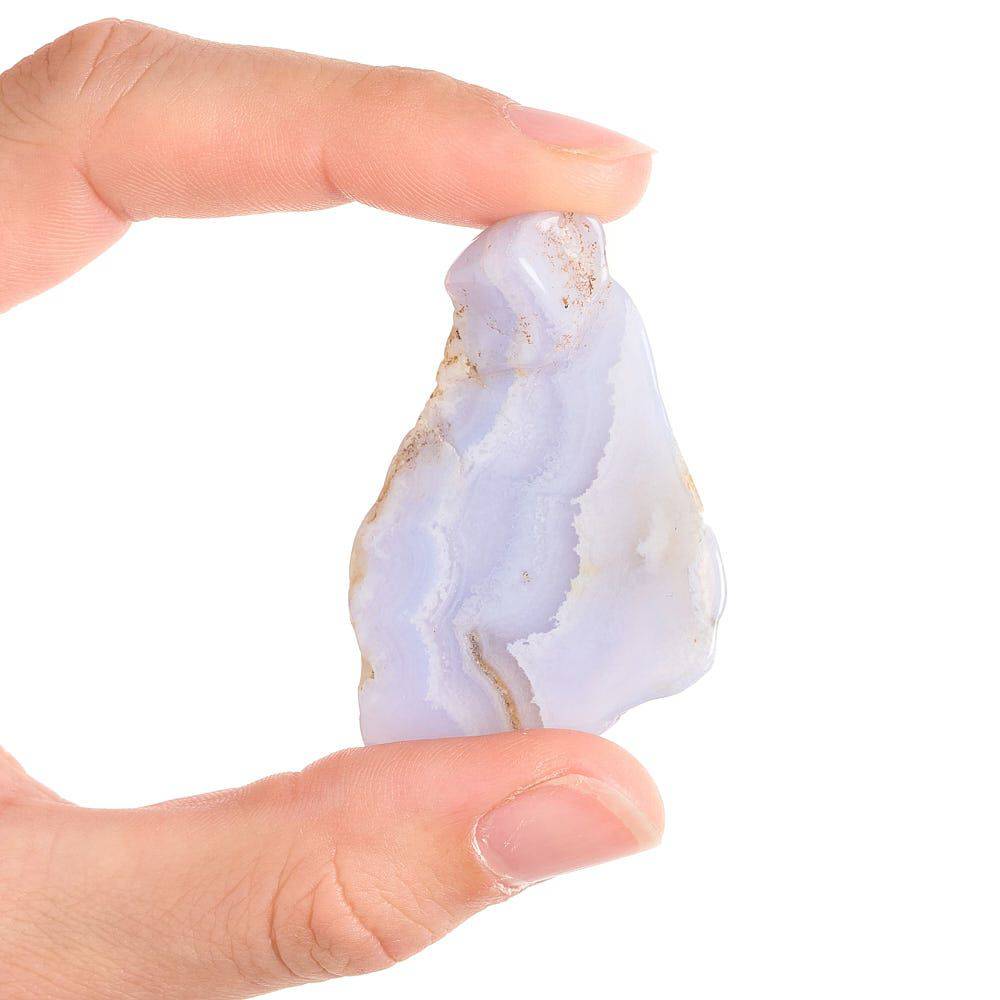 Polished Blue Lace Agate Slice - Crystal Nest