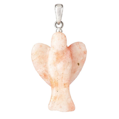 Sunstone Angel Charm Pendant | Sterling Silver