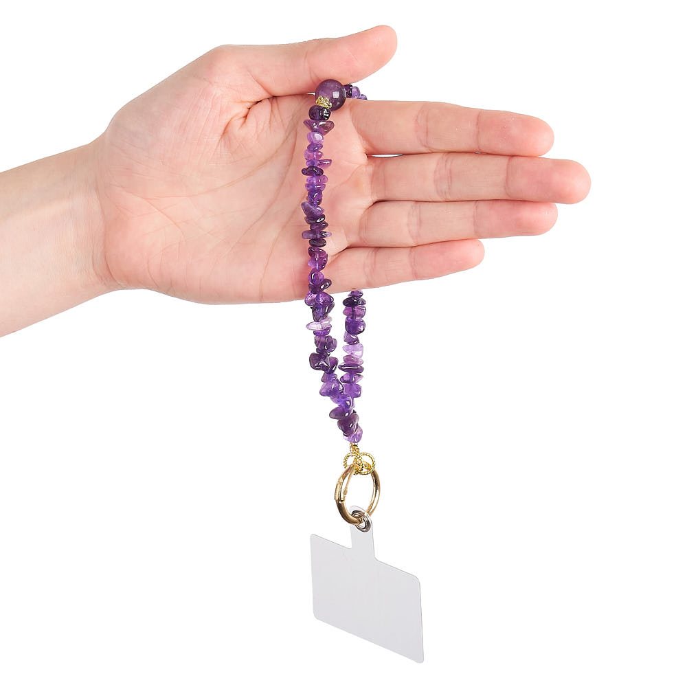Amethyst Crystal Phone & Wrist Charm | Calming Energy Strap - Crystal Nest